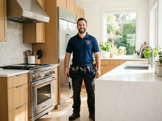 Appliance Repair Hero technician in a Afton, VA kitchen after an appliance repair